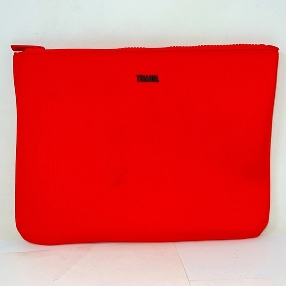 Triangl Bright Orange Neoprene Large Zip Pouch - Picture 1 of 5